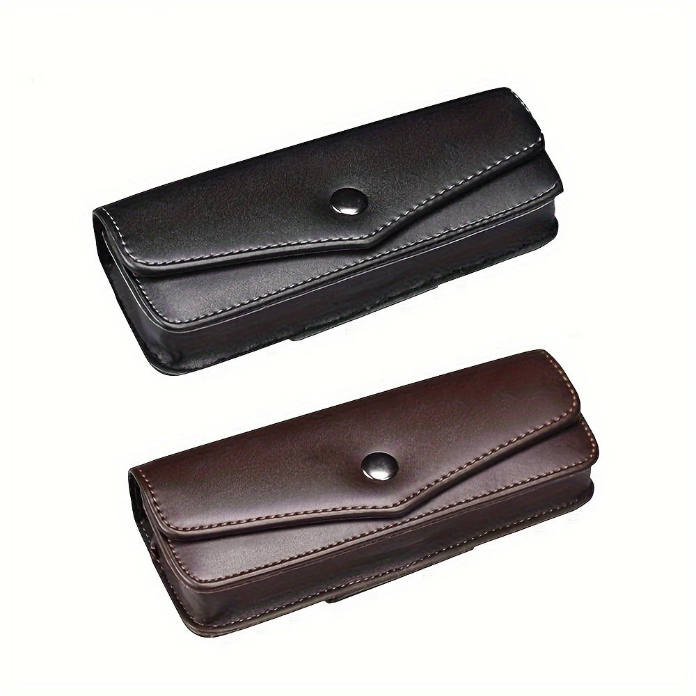 Hasp Reading Glasses Case Hung On the Belt Leather Waistpack Sunglasses Storage Box for Everyday Use (image for) Hasp Reading Glasses Case Hung On the Belt Leather Waistpack Sunglasses Storage Box for Everyday Use